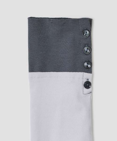 Buttoned Stripe Leg Warmer [Pink]