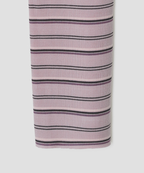 Buttoned Stripe Leg Warmer [Pink]
