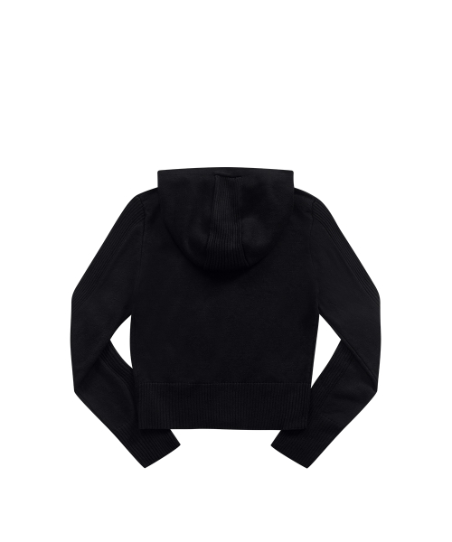 FABLE KNIT HOOD ZIP-UP / BLACK