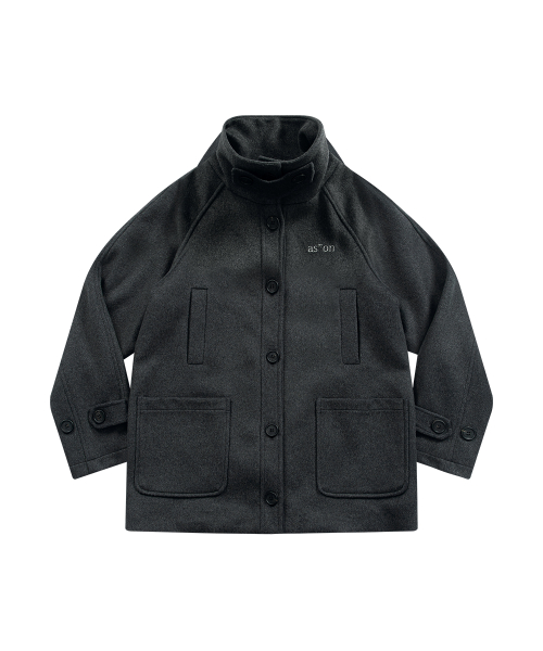 MARLOW HIGH NECK COAT / CHARCOAL