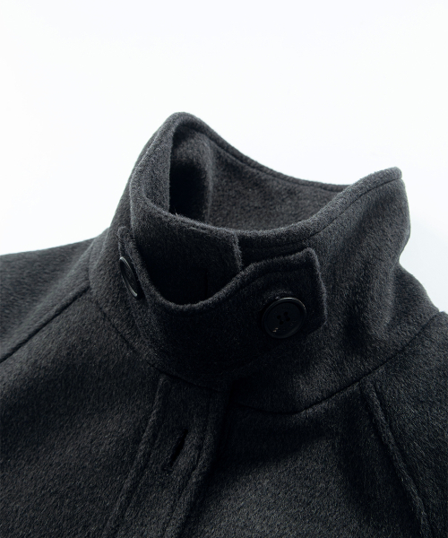 MARLOW HIGH NECK COAT / CHARCOAL