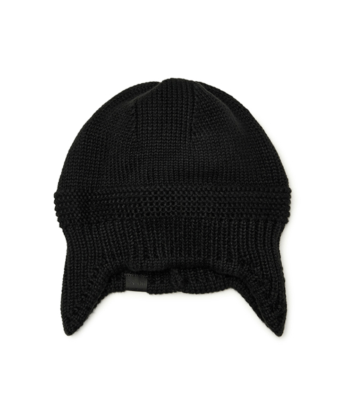 [ASON X NEGATIVETHREE] ENGINEERED EARFLAP BEANIE / BLACK