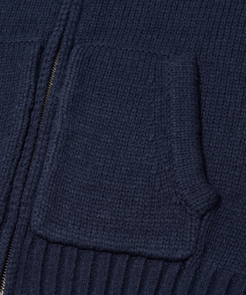 Old Glory Hooded Knit Zip-Up_Navy