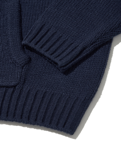 Old Glory Hooded Knit Zip-Up_Navy
