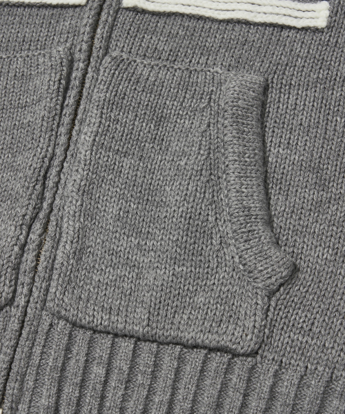 Old Glory Hooded Knit Zip-Up_Gray