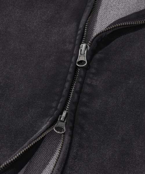 Washed Circuit Hotfix Hoodie Zip_Black