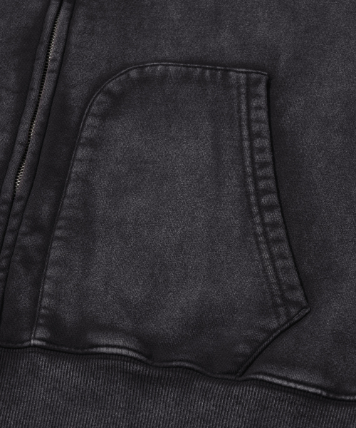 Washed Circuit Hotfix Hoodie Zip_Black