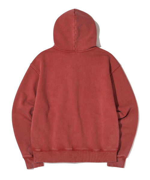 Washed Circuit Hotfix Hoodie Zip_Red