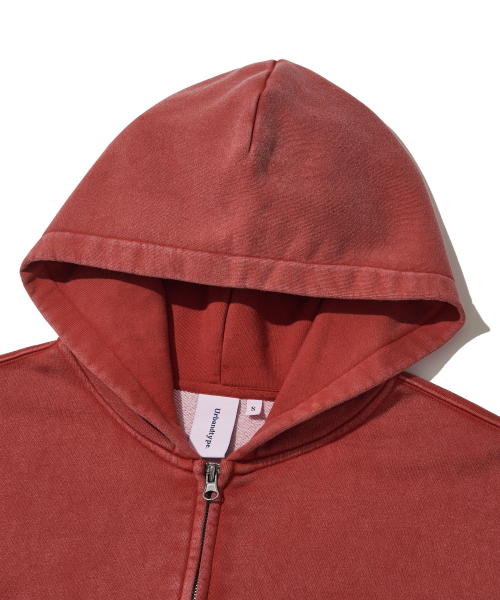 Washed Circuit Hotfix Hoodie Zip_Red