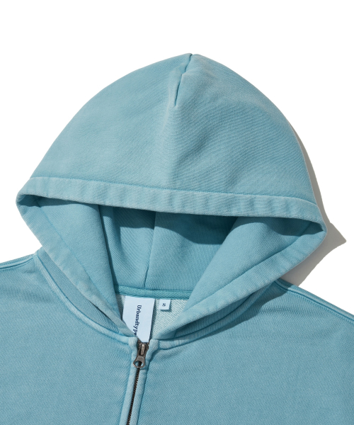 Washed Circuit Hotfix Hoodie Zip_Mint