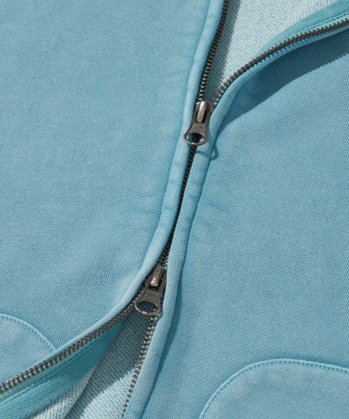 Washed Circuit Hotfix Hoodie Zip_Mint