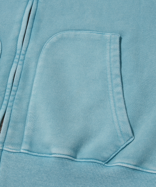 Washed Circuit Hotfix Hoodie Zip_Mint