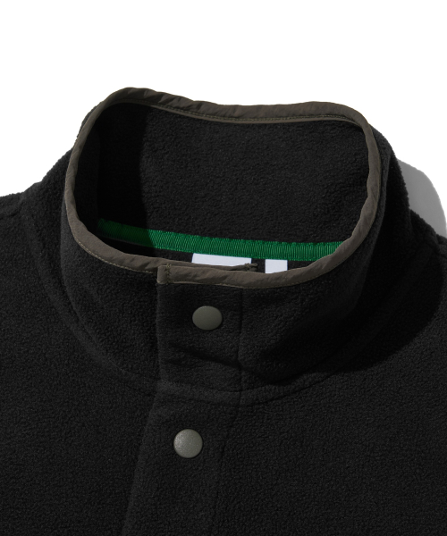 Utah Fleece Half Snap Pullover_Black