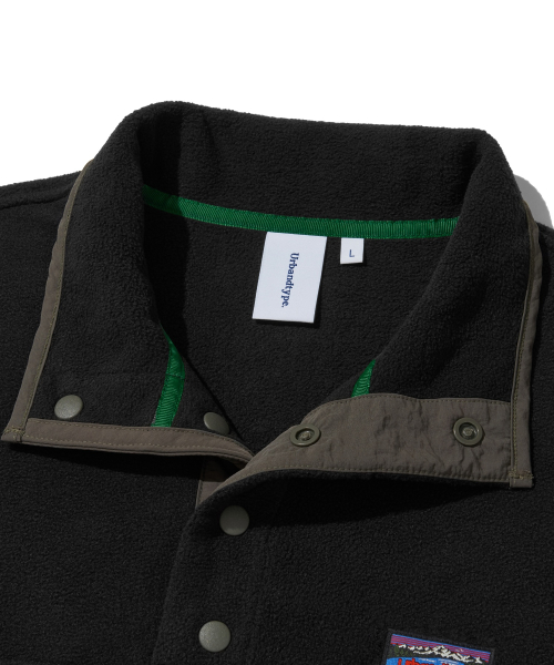 Utah Fleece Half Snap Pullover_Black