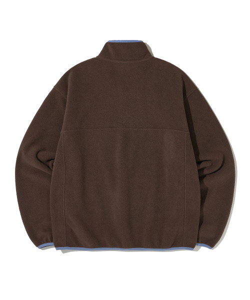 Utah Fleece Half Snap Pullover_Brown
