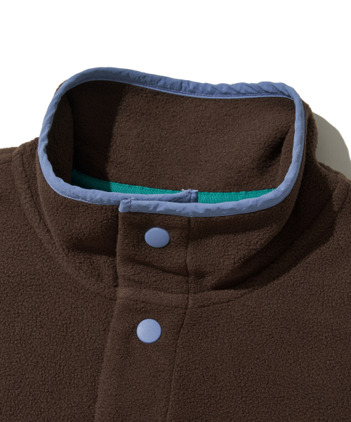 Utah Fleece Half Snap Pullover_Brown