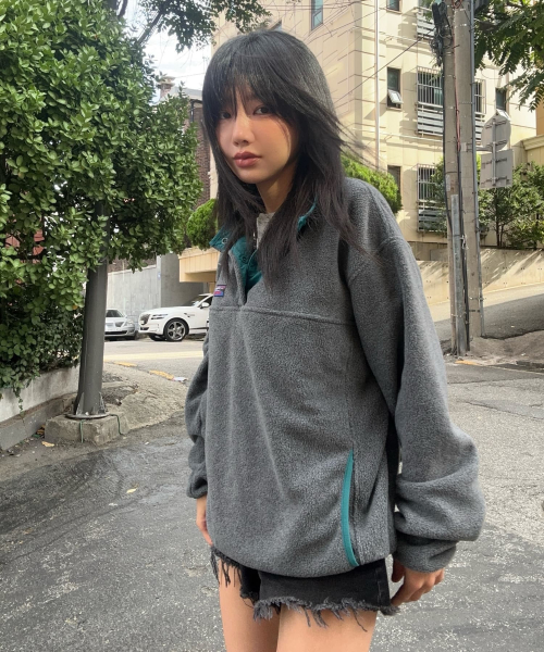 Utah Fleece Half Snap Pullover_Gray