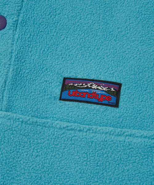 Utah Fleece Half Snap Pullover_Teal