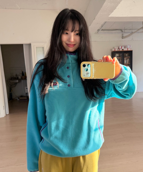Utah Fleece Half Snap Pullover_Teal
