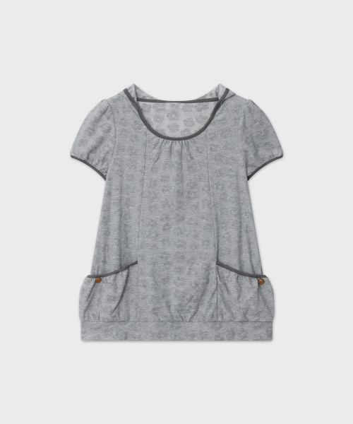 Balloon Hood Short Sleeve (Melange Gray)