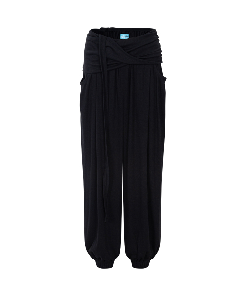 Buddy Wide Shirring Balloon Pants (Black)