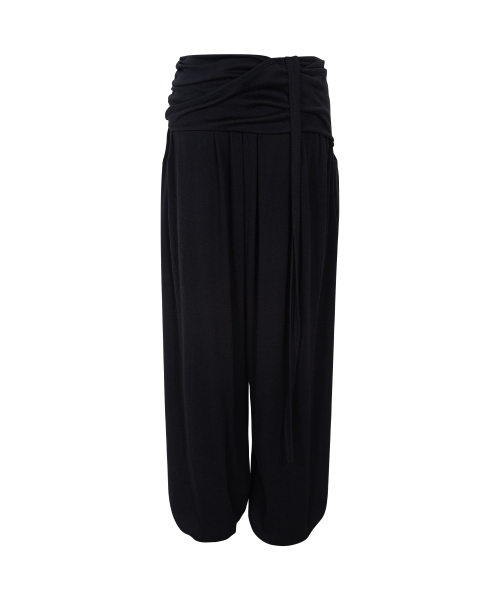 Buddy Wide Shirring Balloon Pants (Black)
