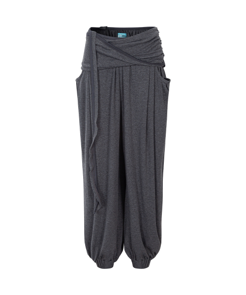 Buddy Wide Shirring Balloon Pants (Melange Charcoal)