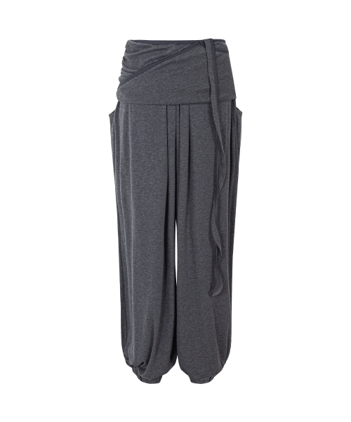 Buddy Wide Shirring Balloon Pants (Melange Charcoal)