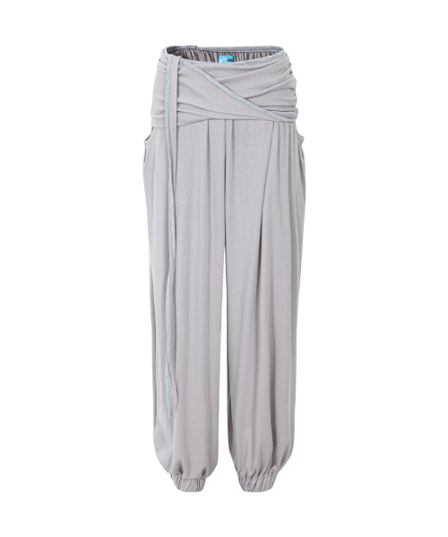 Buddy Wide Shirring Balloon Pants (Ash Grey)