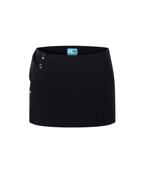 Neva Button Mini Skirt (Black)