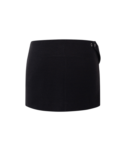 Neva Button Mini Skirt (Black)