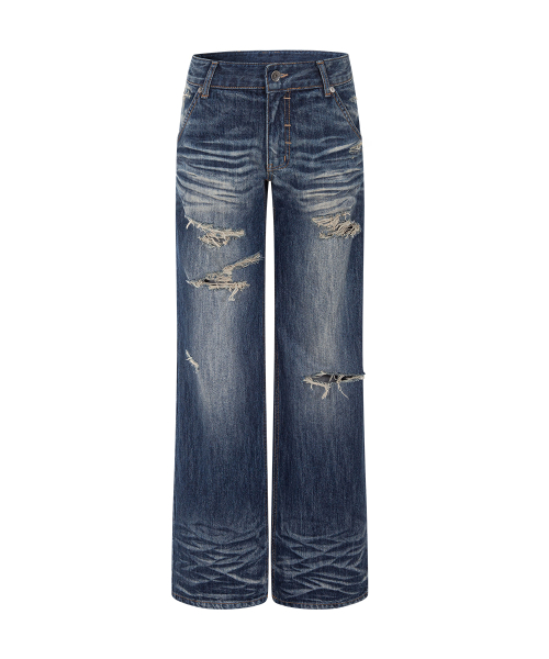 26 Washed Straight Denim (Washed Deep Blue)