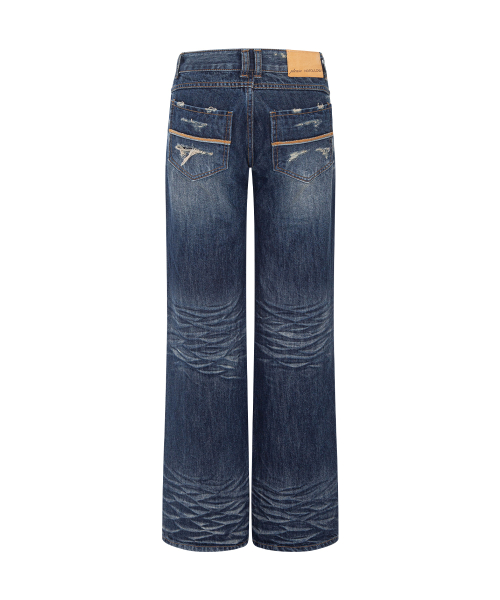 26 Washed Straight Denim (Washed Deep Blue)