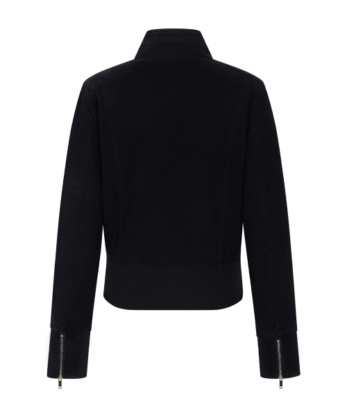 Denver Washed High Neck Jacket (Washed Black)