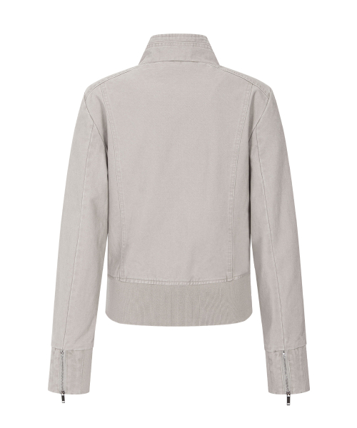 Denver Washed High Neck Jacket (Washed Beige)