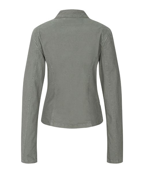 Asym Cotton Washed Jacket (Washed Khaki Grey)
