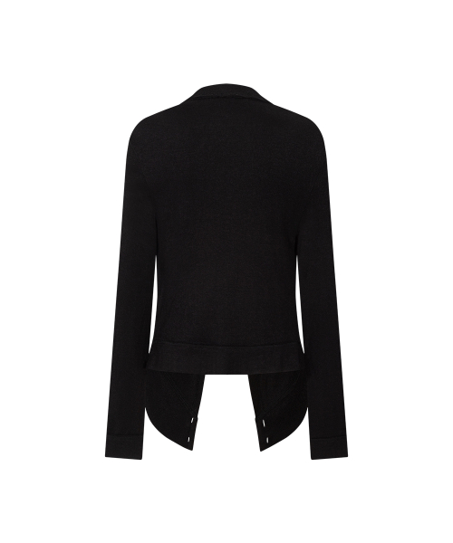 Raya Drape Button Cardigan (Black)