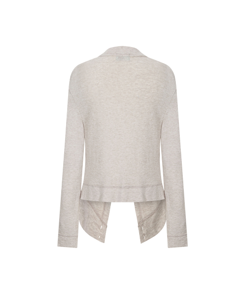 Raya Drape Button Cardigan (Oatmeal)