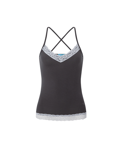 Seah Lace Sleeveless Top (Charcoal)