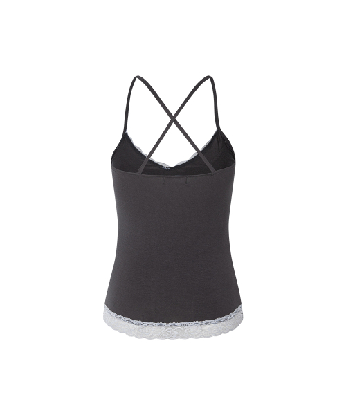 Seah Lace Sleeveless Top (Charcoal)