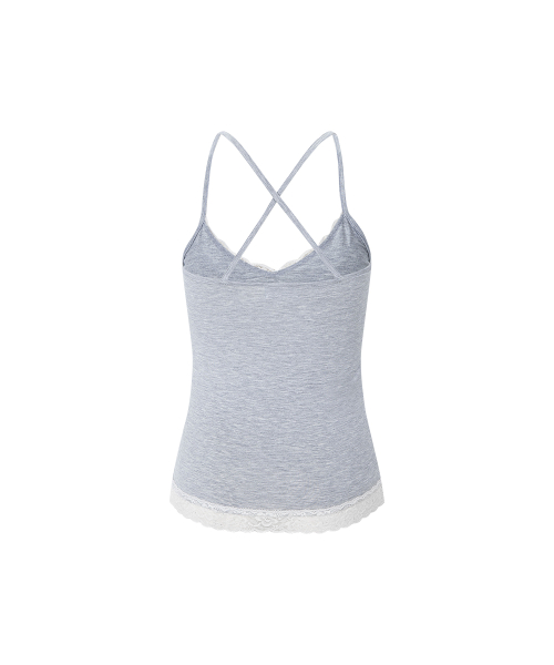 Seah Lace Sleeveless Top (Melange Grey)