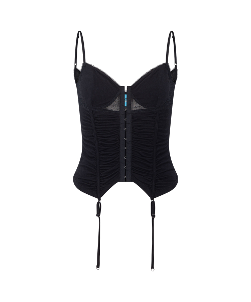 Diane Corset Sleeveless Top (Black)