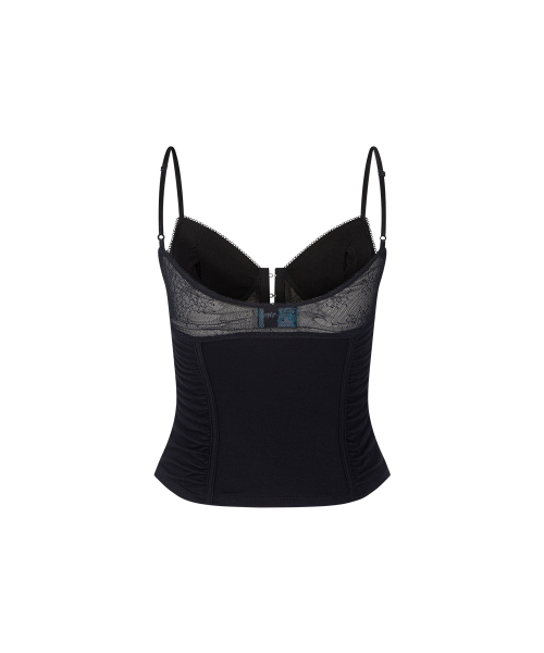 Diane Corset Sleeveless Top (Black)