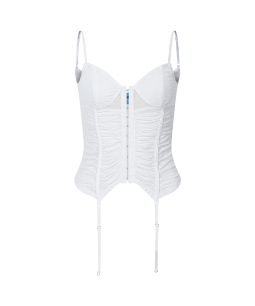 Diane Corset Sleeveless Top (White)