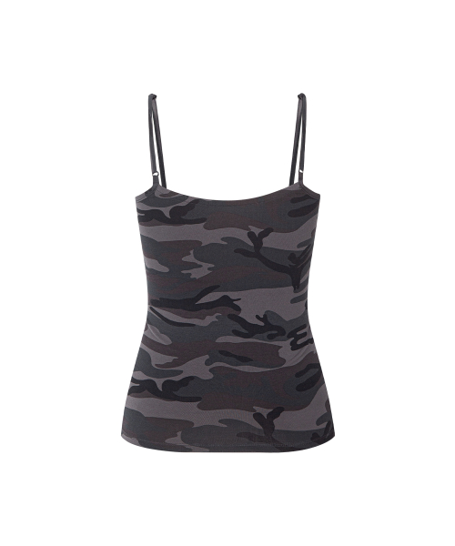 Miu Camo Sleeveless Top (Charcoal)