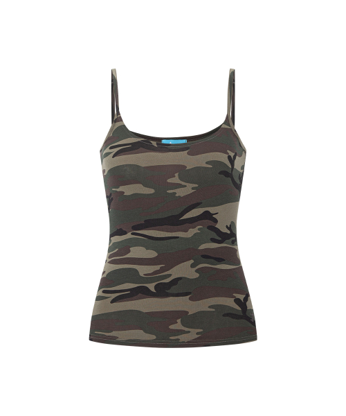 Miu Camo Sleeveless Top (Khaki)