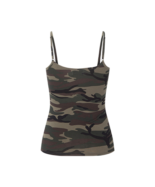 Miu Camo Sleeveless Top (Khaki)
