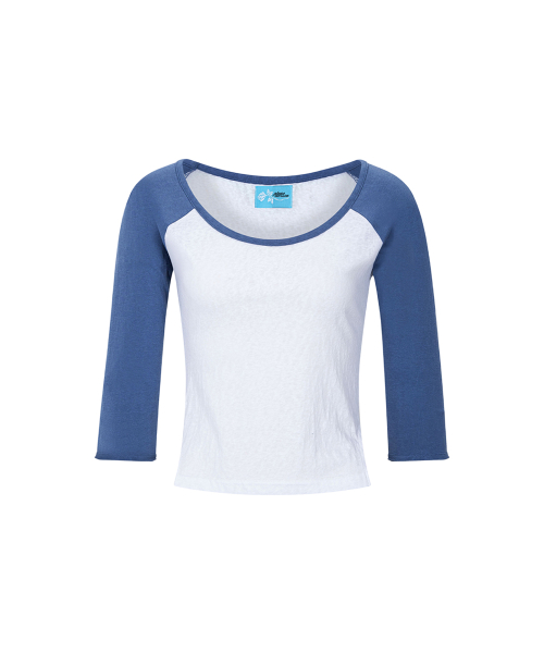 Solene Basic Raglan Long Sleeve Top (White)