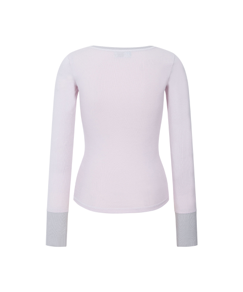 Zen Button Long Sleeve Top (Mellow Pink)