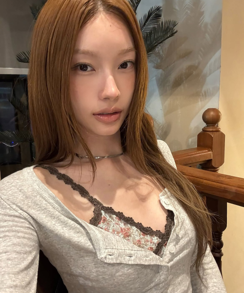 Zen Button Long Sleeve Top (White Melange)